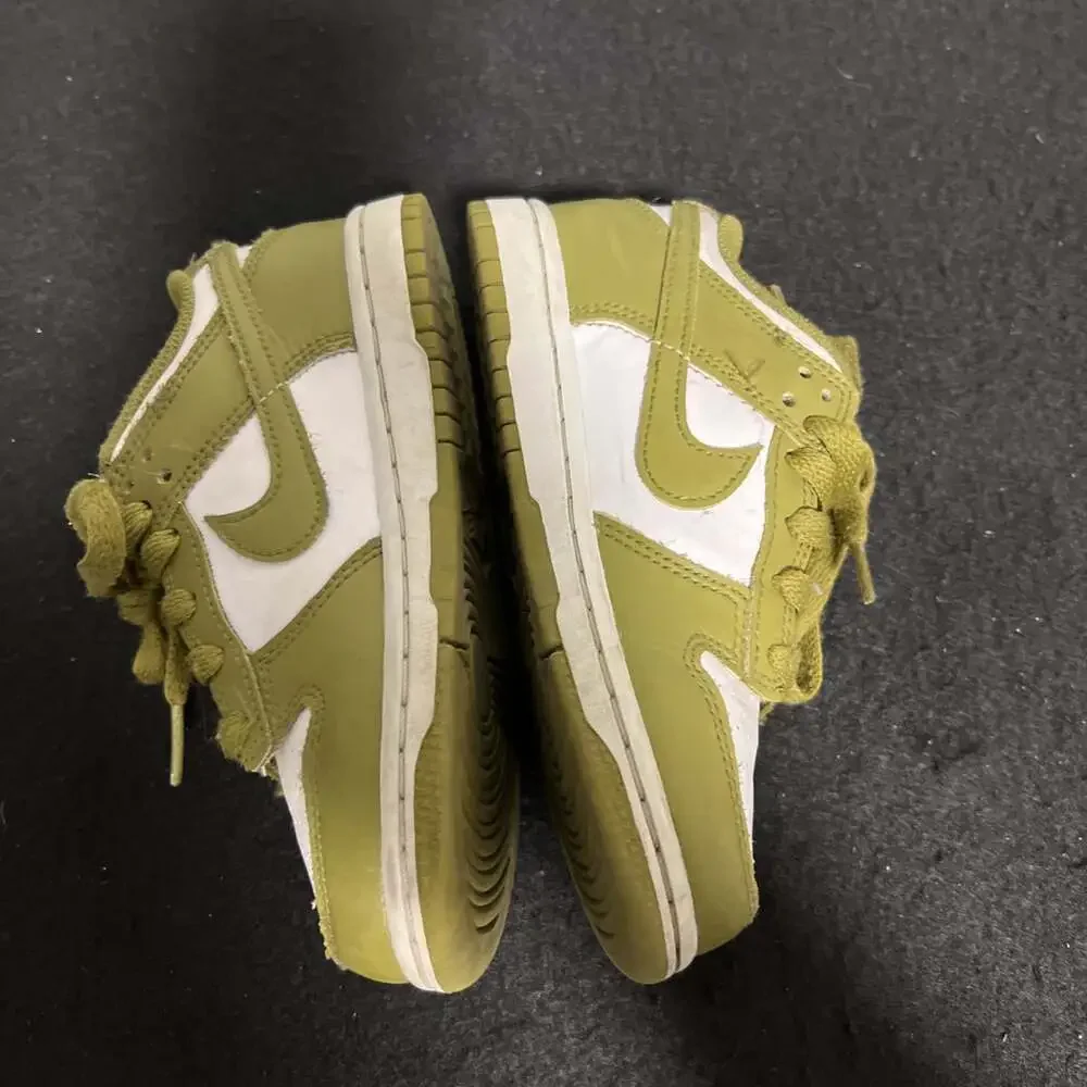 Nike FB9108-108 Green White Leather Sneakers Unisex Kids 12C Low Top